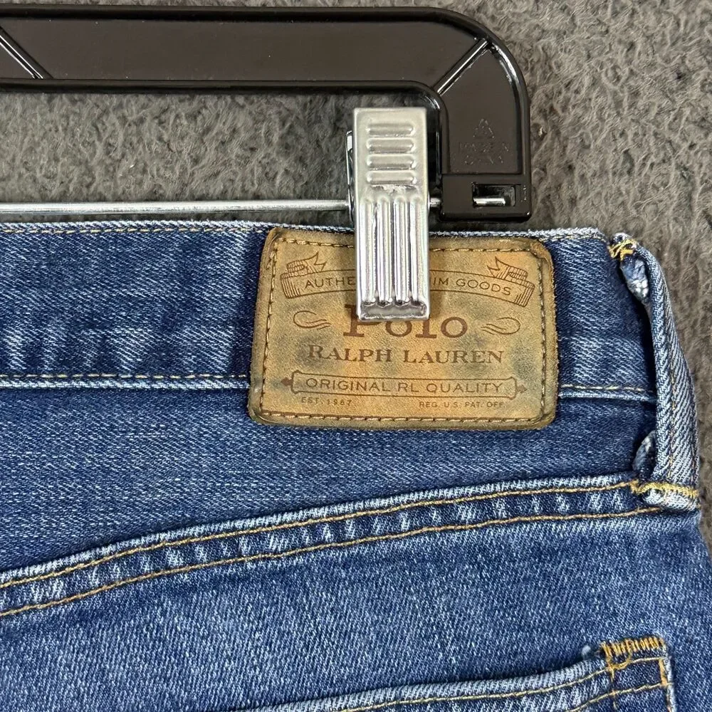 Polo Ralph Lauren Jeans Mens 32x32 Blue Varick Slim Fit Button Fly Dark Wash